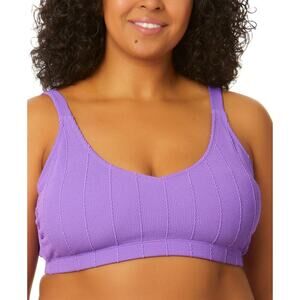 Salt + Cove Trendy Popcorn Ribbed Bralette Bikini Top Purple NWT Plus Size 1X